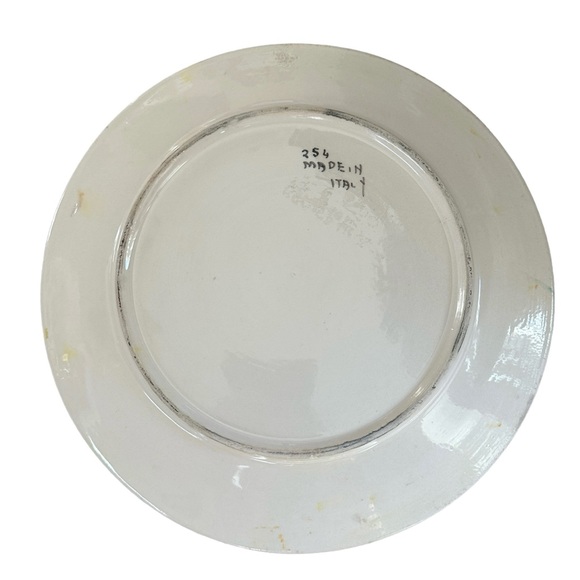 Vintage Majolica Fruit Wreath Della Robbia Italian Numbered Salad/Dessert Plate - Picture 3 of 5